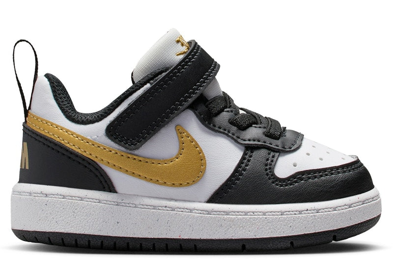 Nike Court Borough Low Recraft Black White Metallic Gold (TD)