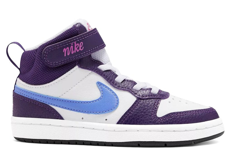 Nike Court Borough Mid 2 White Eggplant Royal Pulse (PS)