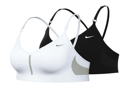 Nike Dri-FIT Indy Light Support V-Neck Sports Bra Set (Plus Size) Black/White
