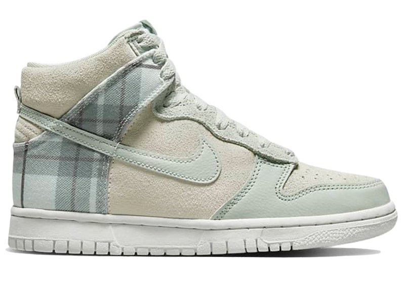 Nike Dunk High SE Tartan Plaid White Light Green (GS)