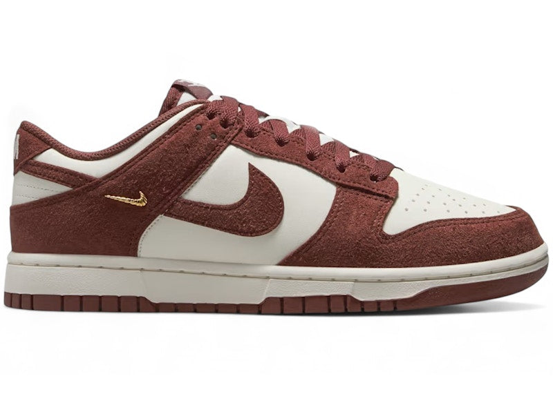 Nike Dunk Low Red Sepia Gold Mini Swoosh (Women's)