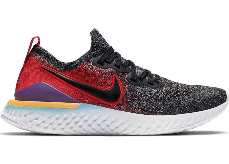 Nike Epic React Flyknit 2 Black Hyper Jade University Red (GS)