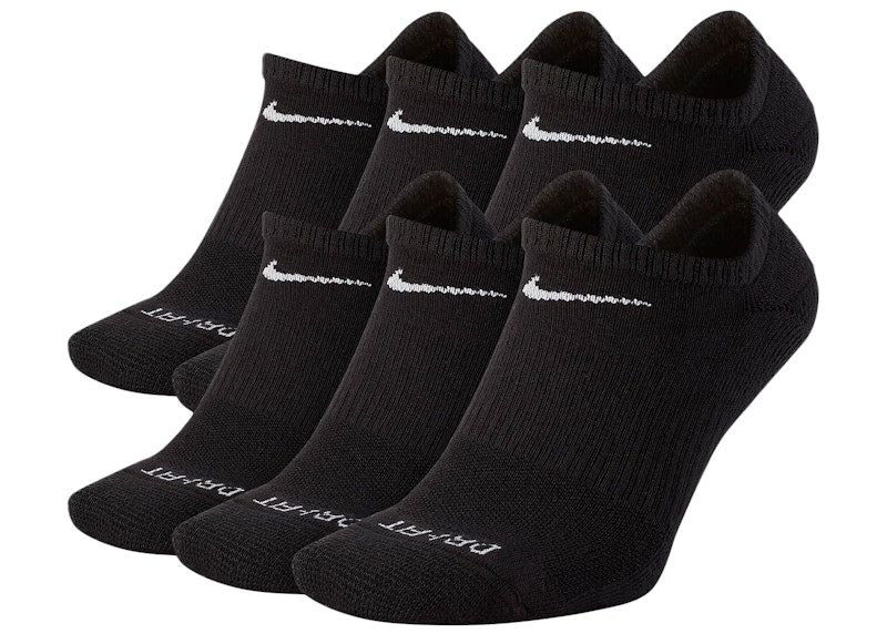 Nike Everyday Plus Cushioned No-Show Socks (6 Pairs) Black