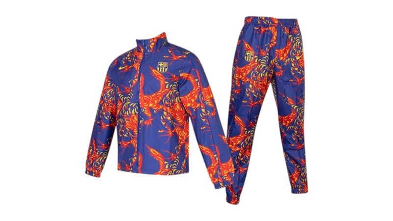 Nike F.C. Barcelona Football Woven Tracksuit Red/Blue
