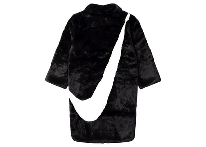 Nike Faux Fur Swoosh Long Coat Black/Dark Smoke Grey/Sail