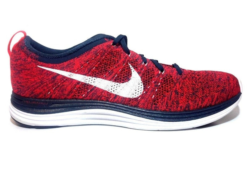 Nike Flyknit Lunar1+ Bright Crimson Squadron Blue