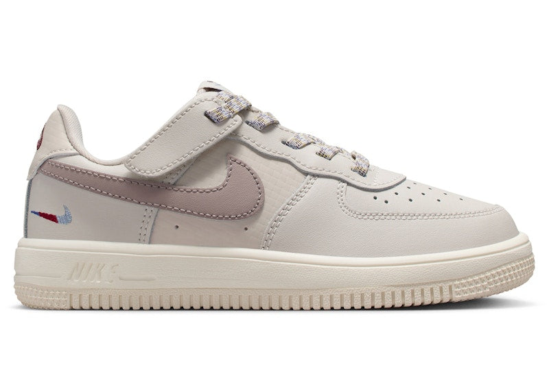 Nike Force 1 Low LV8 EasyOn Light Orewood Brown Burgundy Crush Comet Blue (PS)