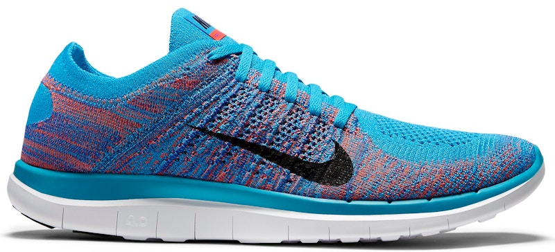 Nike Free 4.0 Flyknit Blue Lagoon Bright Crimson