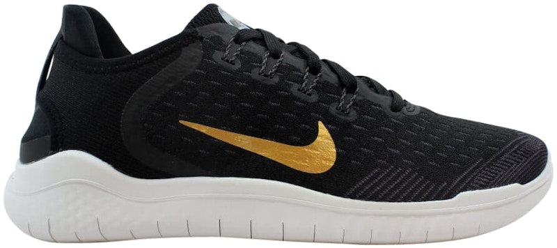 Nike Free RN 2018 Black Metallic Gold Vast Grey  (Women's)