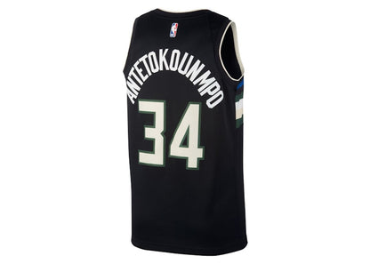 Nike Giannis Antetokounmpo Bucks Statement Jersey Core Black/Cargo Khaki/Cloud White