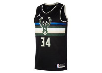 Nike Giannis Antetokounmpo Bucks Statement Jersey Core Black/Cargo Khaki/Cloud White