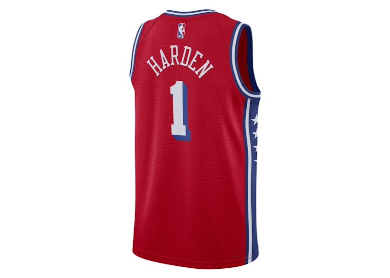 Nike Harden Philadelphia 76ers NBA Statement Jersey Red
