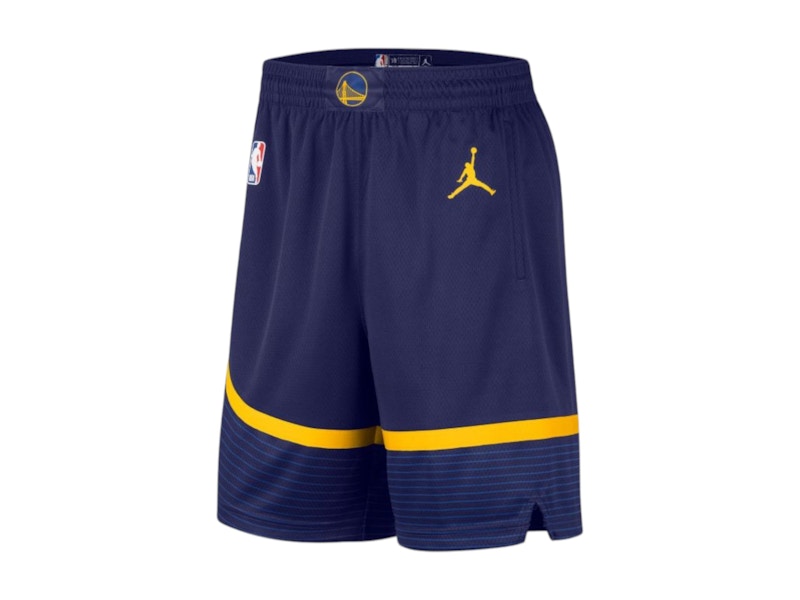 Nike Jordan NBA Golden State Warriors Statement Edition Dri-Fit Swingman Shorts Navy Blue/Yellow