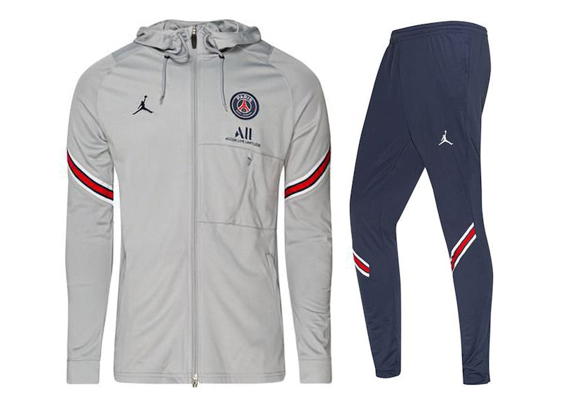 Nike Jordan Paris Saint Germain Dri-FIT Tracksuit Wolf Grey/Navy Blue