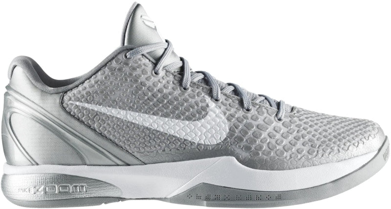 Nike Kobe 6 Metallic Silver Metallic Silver White