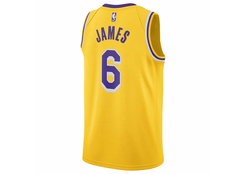 Nike LeBron James Lakers Icon Edition Jersey Yellow/Purple