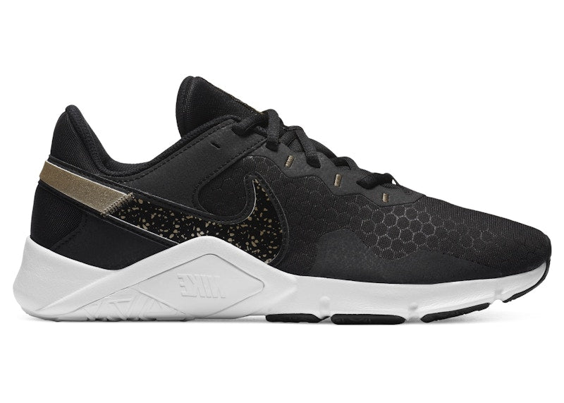 Nike Legend Essential 2 Premium Black White Metallic Gold Grain (Women's)