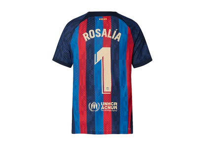 Nike Limited Edition FC Barcelona Men’s First Team Rosalia Motomami 22/23 Home Jersey Blue/Scarlet