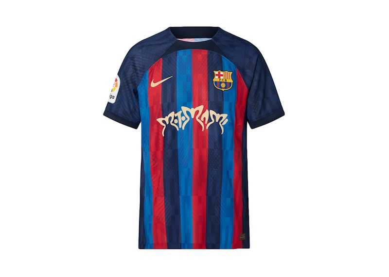 Nike Limited Edition FC Barcelona Men’s First Team Rosalia Motomami 22/23 Home Jersey Blue/Scarlet