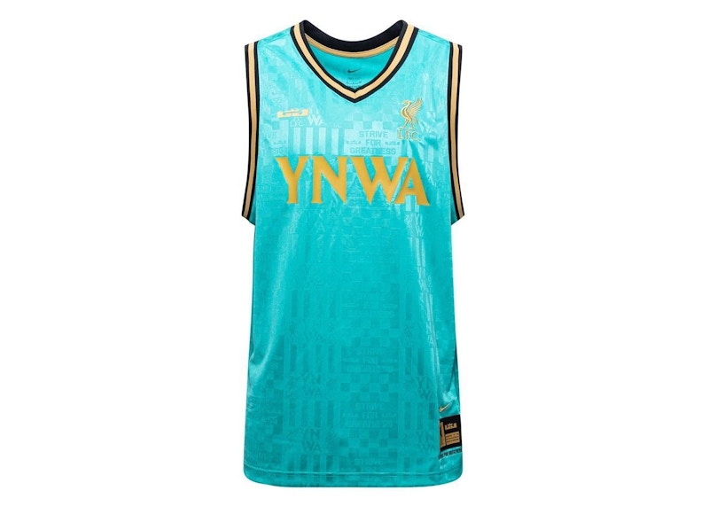 Nike Liverpool FC x LeBron James DNA Basketball Jersey Washed Teal/Truly Gold