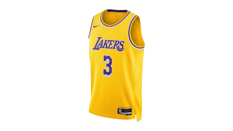 Nike Los Angeles Lakers Atnhony Davis 22/23 Jersey Yellow