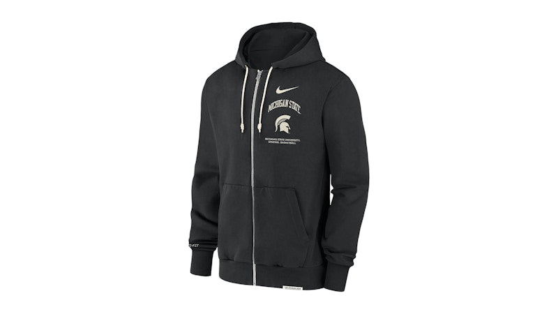 Nike Michigan State Spartans On-Court Basketball Dri-FIT College Full-Zip Hoodie Black