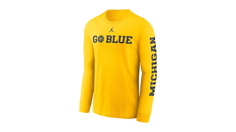 Nike Michigan Wolverines Basketball Icon Jordan College Long-Sleeve T-Shirt College Navy