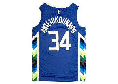 Nike NBA Antetokounmpo Milwaukee Bucks 2022 Jersey Blue