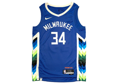 Nike NBA Antetokounmpo Milwaukee Bucks 2022 Jersey Blue