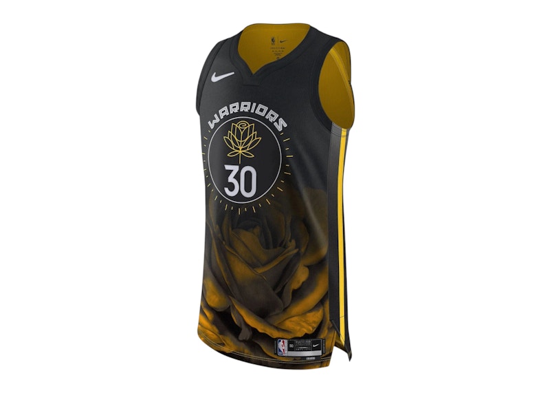 Nike NBA Authentic Golden State Warriors Stephen Curry Dri Fit ADV City Edition 2022/23 Jersey Black/Yellow