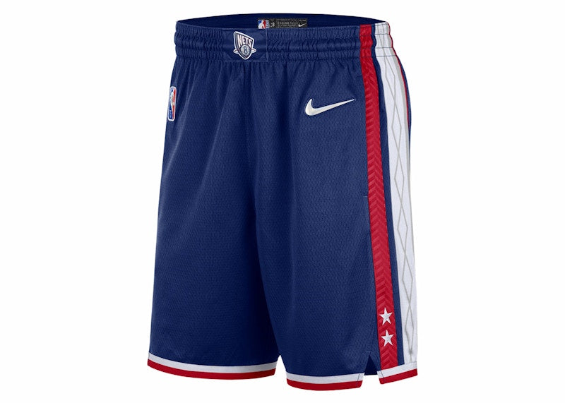Nike NBA Brooklyn Nets City Edition 75th Anniversary Swingman Shorts Game Royal/Gym Red/White