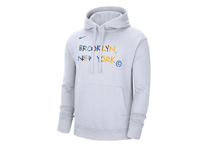 Nike NBA Brooklyn Nets City Edition Fleece Pullover Hoodie Grey