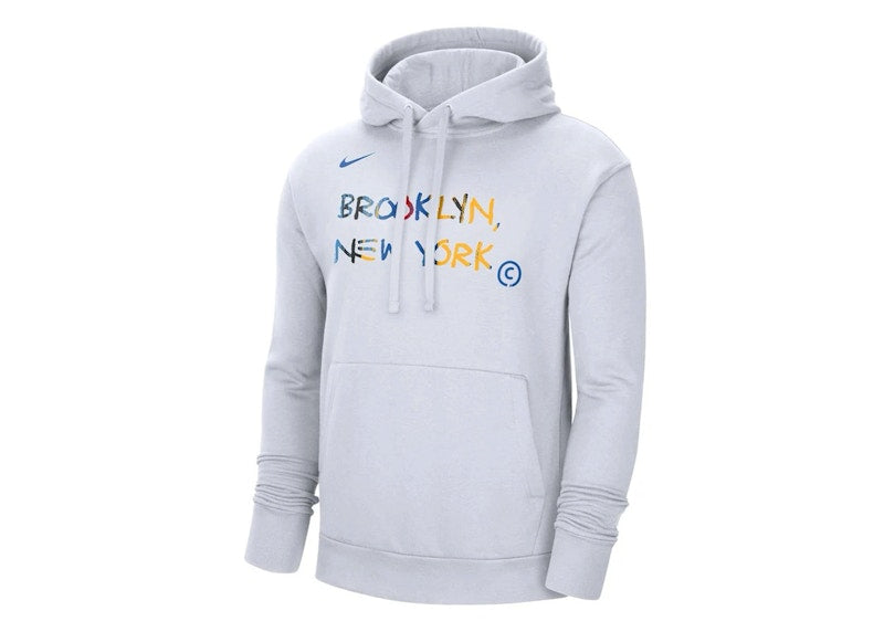 Nike NBA Brooklyn Nets City Edition Fleece Pullover Hoodie Grey