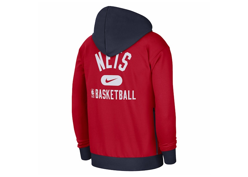 Nike NBA Brooklyn Nets Courtside Full-Zip Fleece Hoodie Red