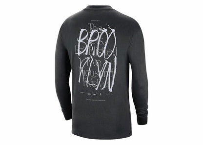 Nike NBA Brooklyn Nets Courtside Loose Fit Long Sleeve T-shirt Black