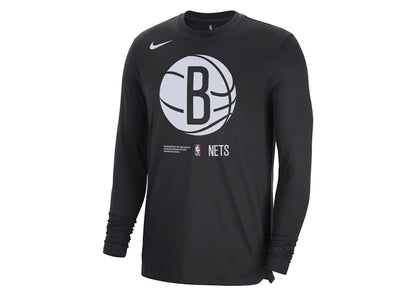 Nike NBA Brooklyn Nets Dri-Fit Loose Fit Long Sleeve T-shirt Black