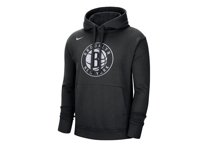Nike NBA Brooklyn Nets Essential Fleece Pullover Loose Fit Hoodie Black