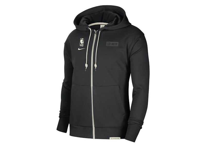 Nike NBA Brooklyn Nets Standard Issue Full-Zip Dri-Fit Loose Fit Hoodie Black