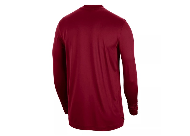 Nike NBA Chicago Bulls City Edition Dri-fit Loose Fit Long Sleeve T-shirt Dark Red
