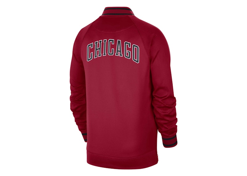 Nike NBA Chicago Bulls Showtime City Edition Dri-Fit Jacket Dark Red