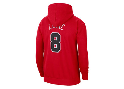 Nike NBA Chicago Bulls Zach Lavine Essential Fleece Pullover Loose Fit Hoodie Red