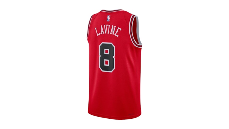 Nike NBA Chicago Bulls Zuch Lavine 8 Icon Edition Swingman Jersey Chicago Red/Black/White