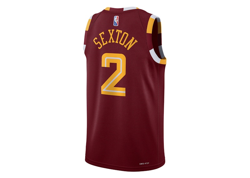 Nike NBA Cleveland Cavaliers Collin Sexton City Edition Jersey Dark Red