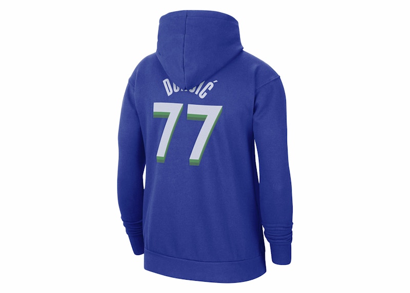 Nike NBA Dallas Mavericks Luca Doncic City Edition Fleece Pullover Hoodie Blue
