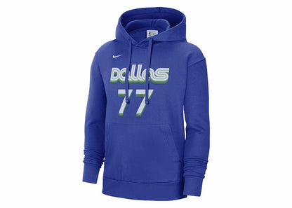 Nike NBA Dallas Mavericks Luca Doncic City Edition Fleece Pullover Hoodie Blue
