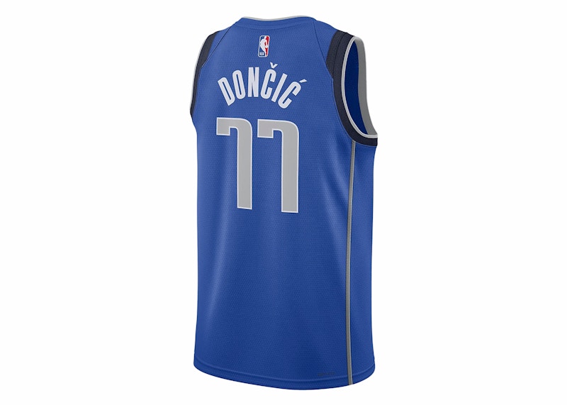Nike NBA Dallas Mavericks Luka Doncic Icon Edition Swingman Dri-Fit Jersey Blue