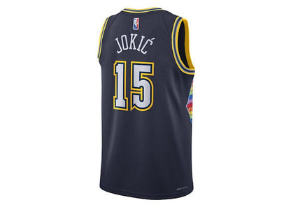 Nike NBA Denver Nuggets Jokic City Edition Swingman Jersey Dark Blue