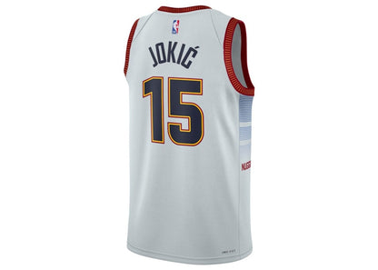 Nike NBA Denver Nuggets Nicola Jokic Dri-Fit Jersey Sloud White/University Red/Black/Navy Blue