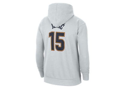 Nike NBA Denver Nuggets Nikola Jokic City Edition Fleece Pullover Loose Fit Hoodie Platinum