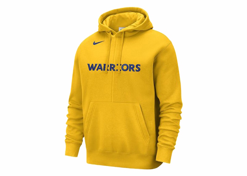 Nike NBA Golden State Warriors Courtside Fleece Pullover Hoodie Yellow
